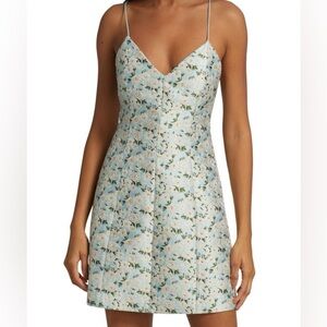 Alice + Olivia Floral Structured Brocade Mini Dress